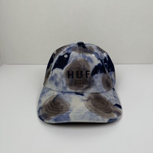 HUF SKATEBOARD CREW SPOT DYED BLUE MENS ADJUSTABLE STRAPBACK SPORT HAT 6 Panel - Picture 12 of 12